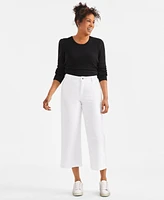 Style & Co Petite Mid-Rise Wide-Leg Cropped Pants, Exclusively at Macy's