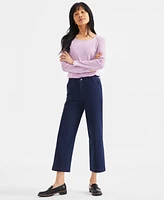 Style & Co Women's Twill Wide-Leg Cropped Pants, Exclusively at Macy's