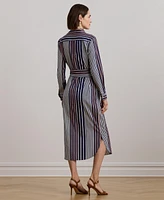 Lauren Ralph Women's Striped Cotton Broadcloth Shirtdress