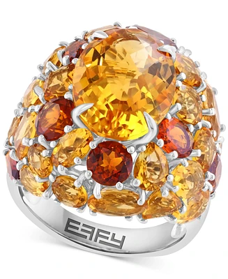 Effy Citrine (11 ct. t.w.) & Madeira Citrine (2 ct. t.w.) Cluster Ring in Sterling Silver