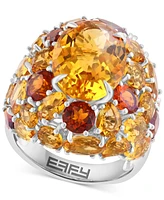 Effy Citrine (11 ct. t.w.) & Madeira Citrine (2 ct. t.w.) Cluster Ring in Sterling Silver