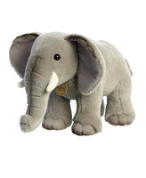 Aurora Medium African Elephant Miyoni Realistic Plush Toy Gray 12"