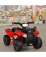 Hongge 6V Kids Atv Quad Electric Ride On Car with Led Light and MP3-Red