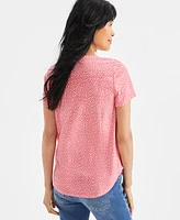 Style & Co Women's Heart Printed Short-Sleeve T-Shirt, Exclusively at Macy's