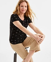 Style & Co Women's Printed Short-Sleeve T-Shirt, Exclusively at Macy's