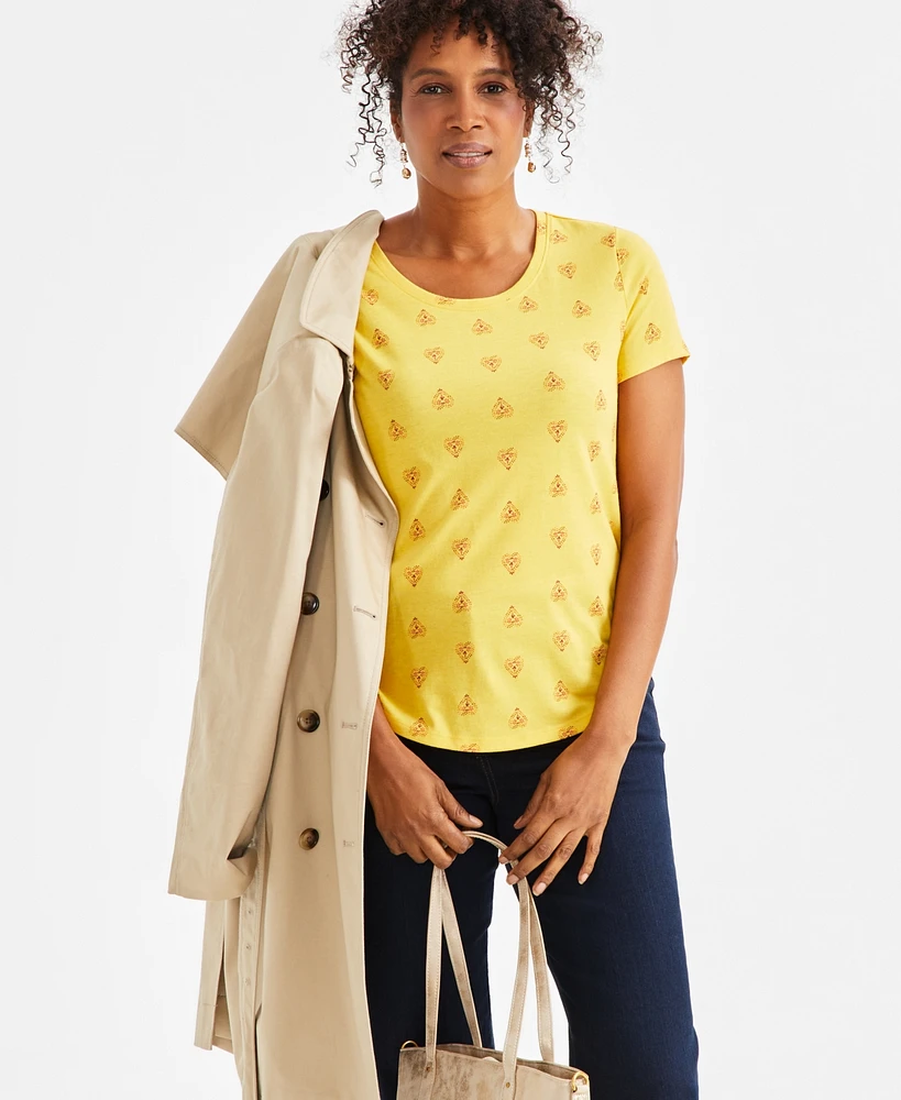 Style & Co Women's Printed Short-Sleeve T-Shirt, Exclusively at Macy's