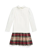 Polo Ralph Lauren Big Girls Plaid-Skirt Ponte Dress