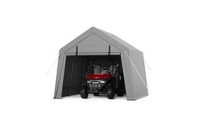 gaomon 10' x 10' Motorcycle Storage Shed, Heavy Duty Portable Tent with Rolled Zipper Door, Waterproof Design for Atv, Motorcycle, Bike, Firewood, and