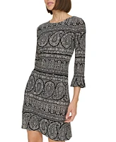 Tommy Hilfiger Women's Printed 3/4-Sleeve Shift Dress