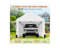 gaomon 10'x20' Heavy Duty Carport Canopy with 6 Roll-up Windows, Rust-Resistant Steel Frame, Portable & Versatile for Car, Suv, Truck & Boat