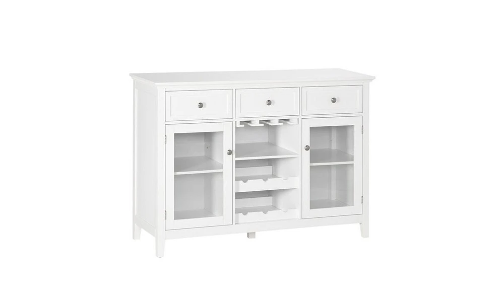 Slickblue Elegant White Kitchen Sideboard & Storage Cabinet – Stylish Coffee Bar Cabinet