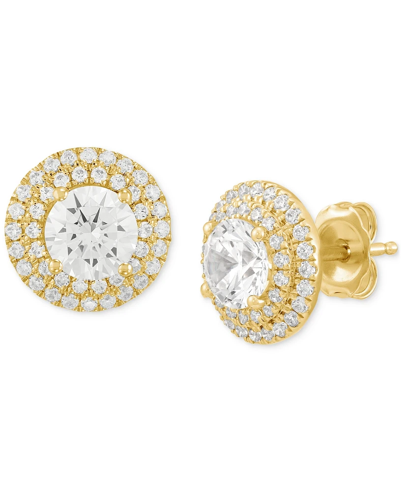 Grown With Love Lab Diamond Double Halo Earrings (2 ct. t.w.) 14k White or Yellow Gold