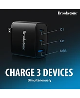 Brookstone Pd 40W Fast Charging 3 Port Universal Wall Charger