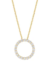 Grown With Love Lab Diamond Circle Pendant Necklace (1 ct. t.w.) 14k White or Yellow Gold, 16" + 2" extender