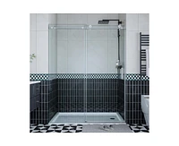 gaomon Shower Door, 56-60" W × 76" H Frameless Sliding Shower Door,Waterproof Glass Shower Door with Stainless Steel Handle and Seal Strip, 5/16"