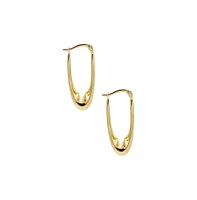 By Adina Eden Solid Elongated Graduated Hoop Earring 14K