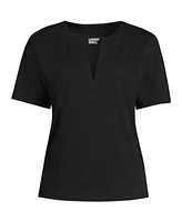 Lands' End Plus Supima Notch Neck T-shirt