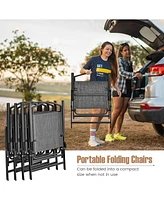 Sugift Patio Dining Set for 4 with Umbrella Hole