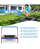 Gymax 36'' Kids Square Trampoline Indoor Outdoor Rebounder W/Foam Handrail Alphabet Pad