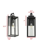 Flynama Dusk to Dawn 1-Light Matte Black Sensing Outdoor Hardwired Wall Sconce with No Bulb Included