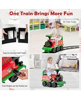 Hongge 6V Electric Kids' Ride-On Train with 16-Piece Track Set