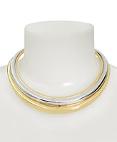 Robert Lee Morris Soho Two Tone Ribbed Collar Necklace - Two