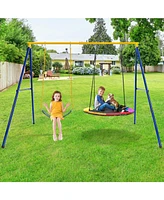 Sugift 660 Lbs Extra-Large A-Shaped Swing Stand with Anti-Slip Footpads (Without Seat)