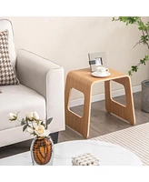 Sugift 4-Pack Stackable Bamboo Stool with Anti-skid Foot Pads