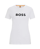 Boss by Hugo Women's Contrast Logo Regular-Fit T-Shirt