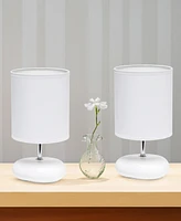 Creekwood Home 10.24" Traditional Mini Round Rock Table Lamp 2 Pack Set