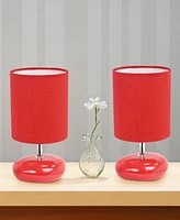 Creekwood Home 10.24" Traditional Mini Round Rock Table Lamp 2 Pack Set