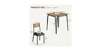 gaomon Dining Table for 2, Small Table and Chairs Set of 2, Square Dinette Set for 2, Dinner Table Set,Brown