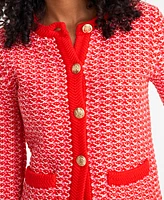 On 34th Women's Patterned Jacquard Cardigan, Exclusively at Macy's