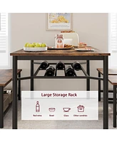 gaomon Dining Table Set for 4, Kitchen Table and 2 Chairs , 47.2" Rectangular Kitchen Table Set
