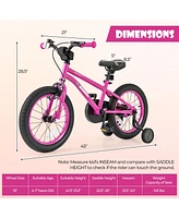 Hongge 16-Inch Kids Bike for 4-7 Years Old Adjustable with Removable Training Wheels