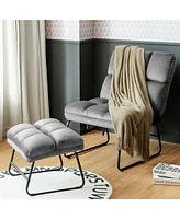 Inolait Velvet Massage Recliners with Ottoman Remote Control and Side Pocket