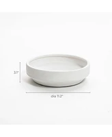 LuxenHome White Terracotta 11.2-Inch Round Indoor and Outdoor Bowl Vase