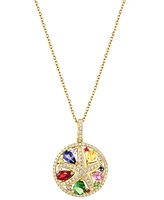 Effy Multi-Gemstone (1-1/4 ct. t.w.) & Diamond (1/4 ct. t.w.) Starfish Pendant Necklace in 14k Gold, 18" + 1" extender