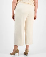 Anne Klein Plus Cropped Mid-Rise Wide-Leg Pants