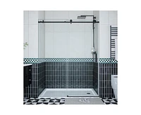 gaomon Shower Door, 44-48" W × 76" H Frameless Sliding Shower Door,Waterproof Glass Shower Door with Stainless Steel Handle and Seal Strip, 5/16"