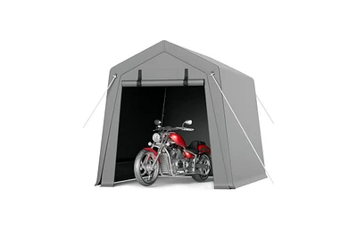 gaomon 6' x 8' Motorcycle Storage Shed, Heavy Duty Portable Tent with Rolled Zipper Door, Waterproof Design for Motorcycle, Bike, Firewood, and Garden