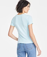 On 34th Women's Short-Sleeve Ribbed T-Shirt, Created for Macy's