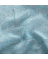 Kate Aurora 2 Piece Silver Sparkly Semi Sheer Trellis Quatrefoil Grommet Top Window Curtain Panels