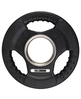 HolaHatha 2.5 Pound Olympic Rubber Coated Weight Plate w/Handle, Black (2 Pack