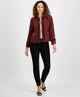 Anne Klein Petite Tweed Open-Front Jacket