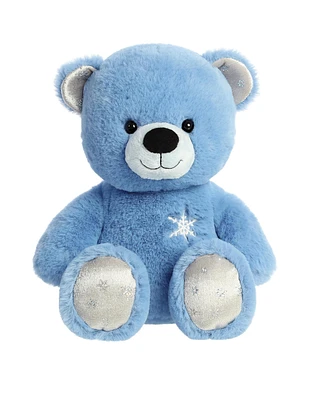 Aurora Medium Azure Bear Holiday Festive Plush Toy Blue 12"