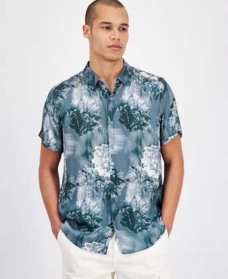 Guess Men's Wayco Floral-Print Short-Sleeve Shirt