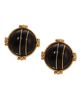 2028 Round Acrylic Button Clip Earrings