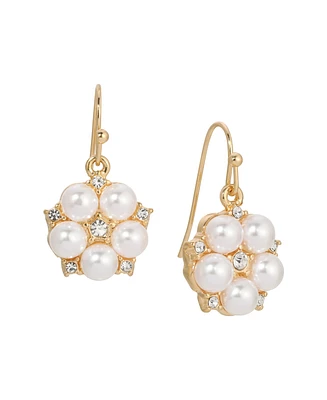 2028 Crystal Accent Flower Drop Earrings