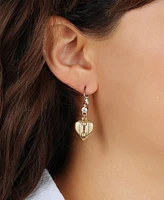 2028 Crystal Accent Heart Drop Earrings